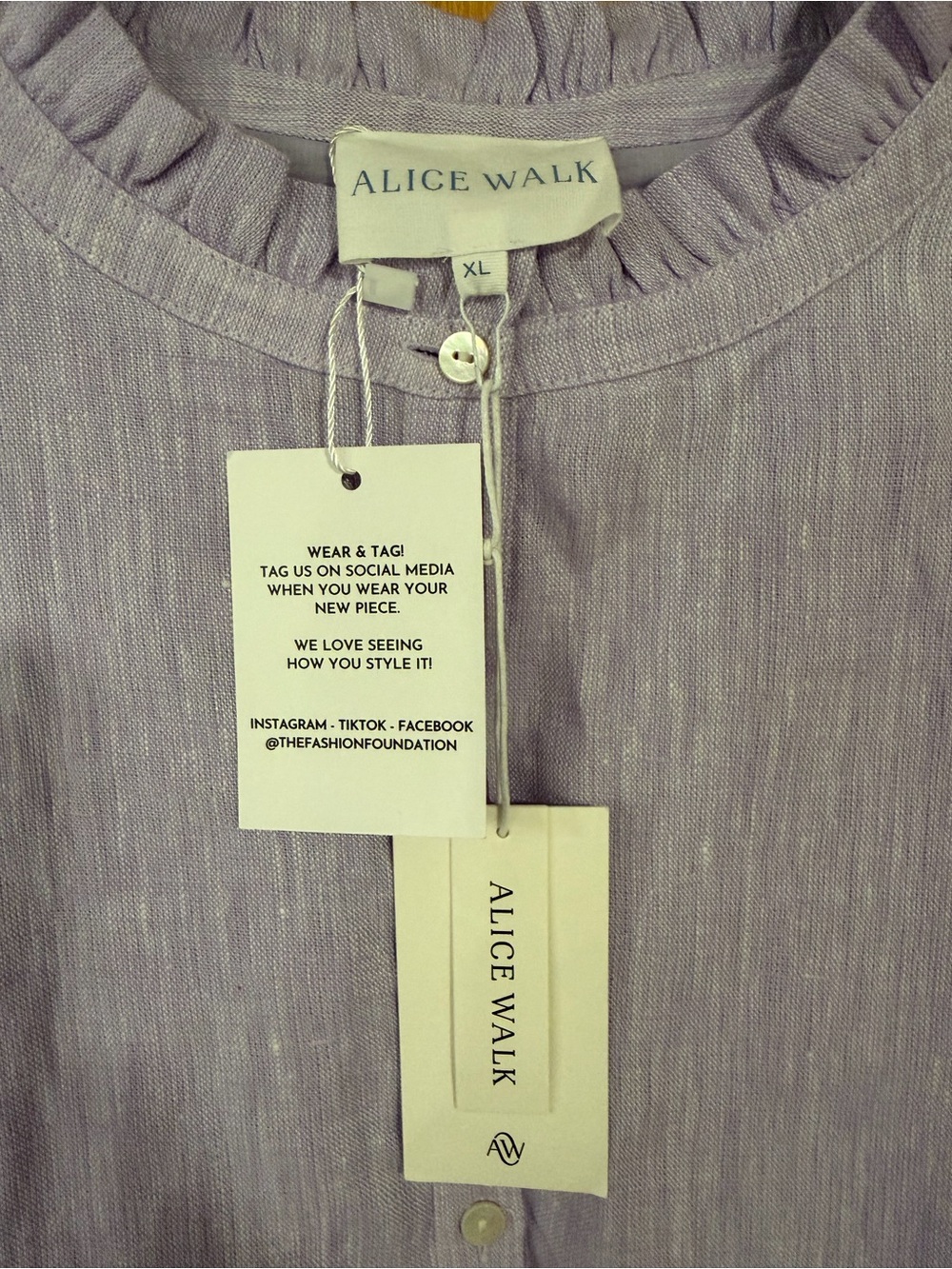 NWT Alice Walk Lavender Linen Dress Size XL - Picture 5 of 5